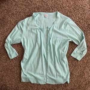 Merona Turquoise cardigan sweater. Size XXL